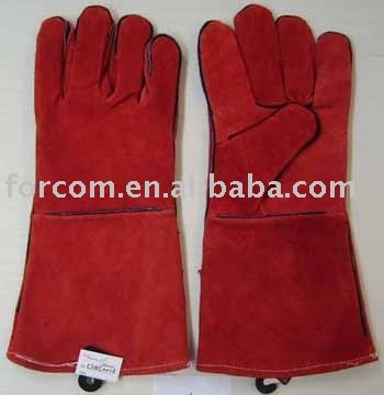 Leather hide welding glove, leather glove, working glove