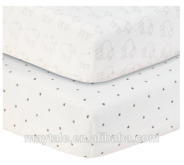 100% cotton jersey knit fitted crib sheet