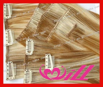 remy clip in human hair extensions Brazilian human hair extensions black blonde hair