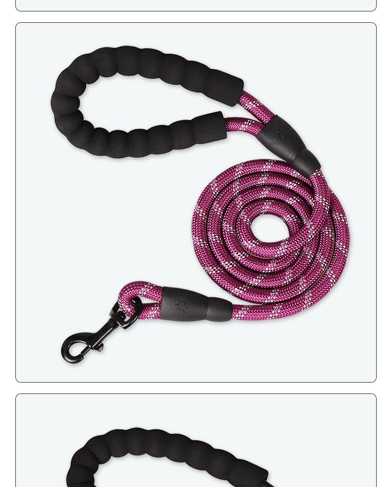 High Quality Hot Selling Dog Walking Hand Holding Rope Nylon Reflective round Rope Pet Hand Holding Rope Supplies