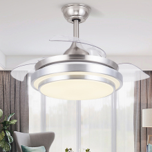 42 Inch Silver Body Polish Chrome Invisible Fan Light Kit