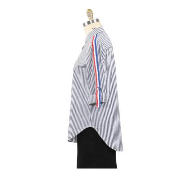 Nowa bluzka damska Casual Striped Top Koszule Bluzki