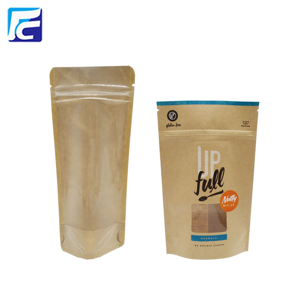 Zip Lock Stand Up aluminiumfolie Kraft tas