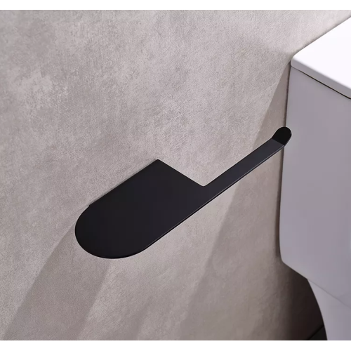Multifunctional Matte Black Brass Toilet Paper Holder