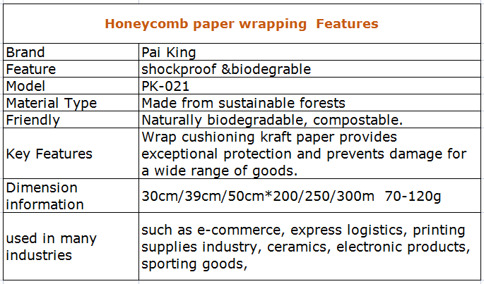 Packaging paper honeycomb cushioning wrap paper roll shock-proof honeycomb paper honeycomb packaging