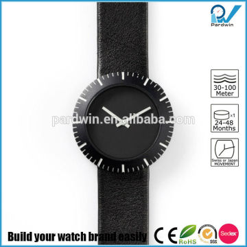 white marking on the steel PVD black case watch