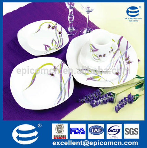 20pcs color box packing purple porcelain dinnerware sets