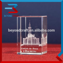 blank crystal cube engraved building 3D Miniture