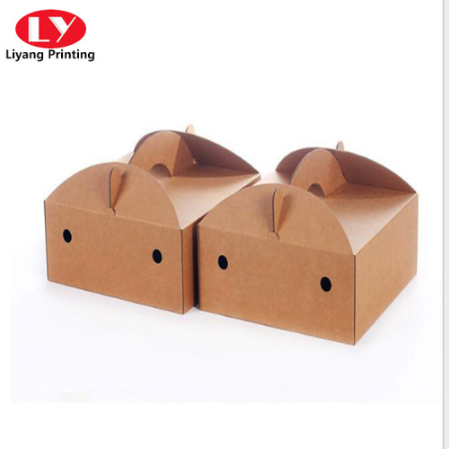 Handmade corrugated paper cake packaging handing box