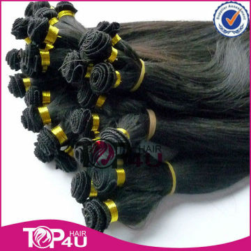 Wholesale high quality virgin hair hand tied micro thin weft hair extension