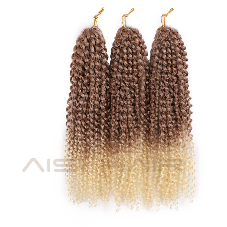 Aisi Hair Afro Curly Ombre Blonde Dark Root Synthetic Marly Braiding Hair Extensions Crochet Hairpiece Braids For Black Women