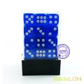 Bescon 12mm 6 Sided Dice 36 in Brick Box, 12mm Six Sided Die (36) Block of Dice, Translucent Blue with White Pips