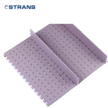 Modular Plastic Conveyor Belt with Flight Solves Dip Angle Conveying Issue