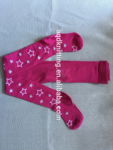 girl red star pattern jacquard shining pantyhose AQD-ST-116