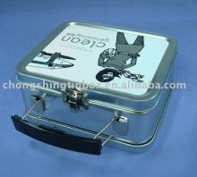 small lunch tin box with handle