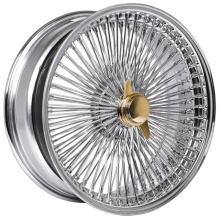 Gold Wire Wheels and Chrome Rims: Forgiato Style for Chrome/Center Gold Knock Off Wheels 22 Inch