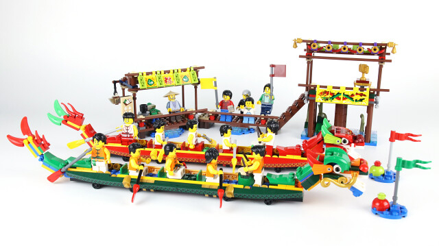 bloco de construção de barco dragão ABS dragon boat building block ABS