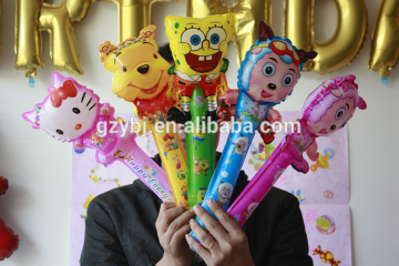 Pvc inflatable child toy animal head long stick