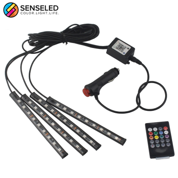 4pcs 36 LED Car Interior Lights - Waterproof LED Strip Kit for Under Dash Lighting