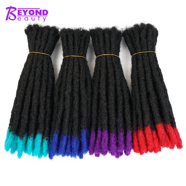 natural black blonde Two tone ombre 20 inches Soft Ombre Handmade Dreadlocks Hair Synthetic Faux Hair