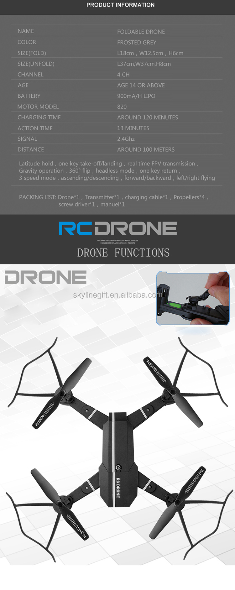 Wifi FPV Quadcopter Drone 8807W Foldable Selfie Mini Heli copter with 0.3MP HD Camera Height Hold Mode VS XS809W Dron