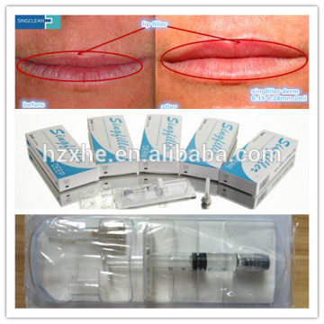 plastic cosmetic sodium hyaluronate acid filler injection derm filler Singfiller Derm 0.15-0.28mm 2ml lip enhancement