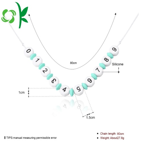 Perlas de silicona de forma irregular collar de dentición