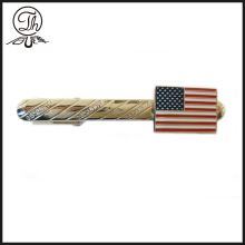 Custom US flag tie clips chain