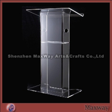 Clear square stable lucite/acrylic lectern for multimedia teaching