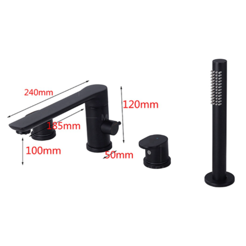 Quadruple Hook Faucet Deck Mounted Matte Black Four-Hole Bathroom Shower Manufactory