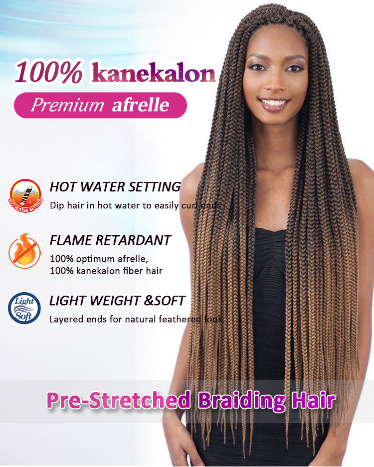 Juliana Wholesale Free Sample Synthetic Private Label Bulk Pre-Stretched Stretched Braiding Hair Pre Stretch