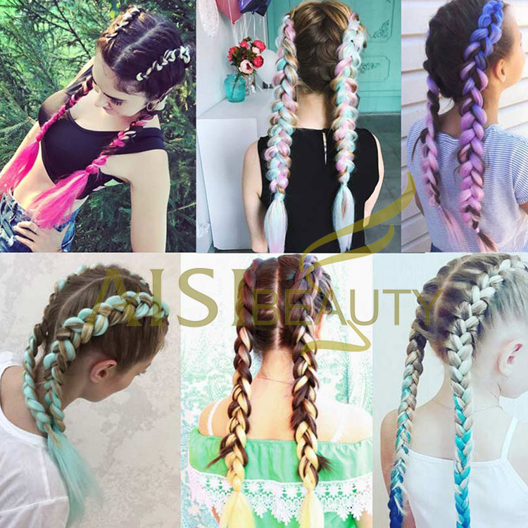 Aisi Beauty Topselling Wholesale Cheap Vendor Ombre Color Jumbo Box Braid Twist Synthetic Crochet Braiding Hair Extensions
