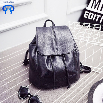 New style backpack women PU pure color satchel