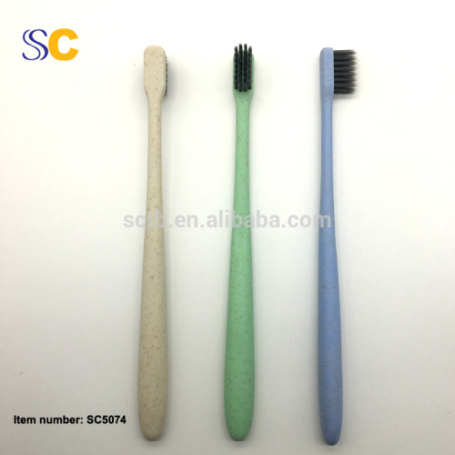 Biodegradable Wheat Straw Toothbrush With Charcoal Filament