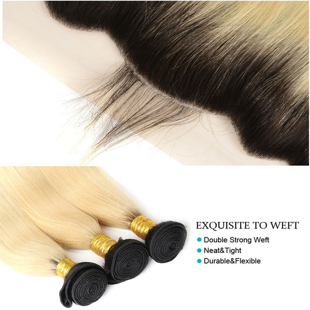 New fashion wholesale two tone human hair 1B 613 blonde color human hair bundles