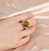 GEDISHA Square Cut Color Gemstone Ring for Women Banquet Jewelry