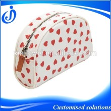 Hearts Printing Custom Cosmetic Bag, Cotton Cosmetic Bag