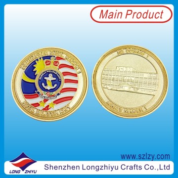 Souvenir Custom Coins Replica Gold Plating Medallion Coins, 3D Metal Souvenir Enamel Coins Military Challenge Malaysia Marine Corps Medallion Coins