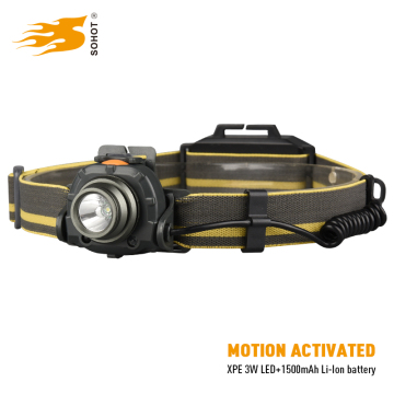 Motion sensor led headlamp hand moving switch headlight