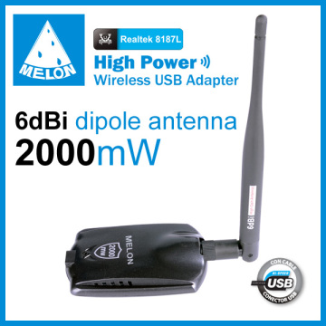 wireless networking adapter,8187L chipset,54Mbps,802.11b/g,5dBi antenna