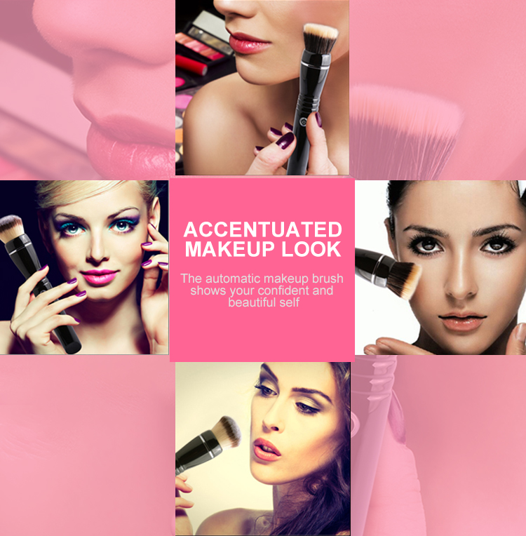 Wholesale luxury rechargeable black round detachable electric rotating cosmetic makeup brush