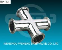 Pipe fitting Sanitary Cross stainless steel 4-way cross pipe fitting