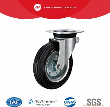 6-8inch Iron Core Rubber Swivel Plate Trash Bin Caster