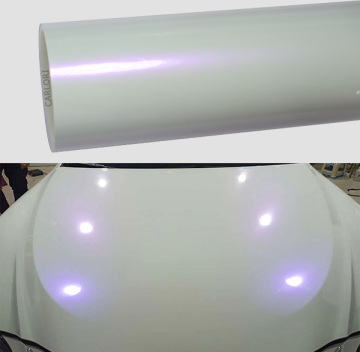 gloss pearl white purple car wrap vinyl