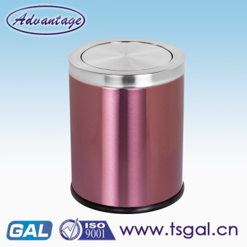 Stainless steel hotel room garbage can