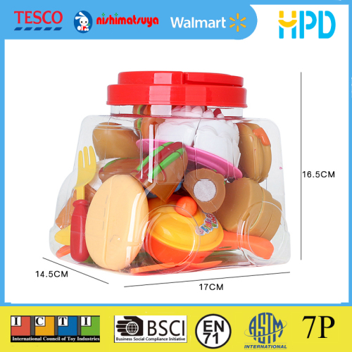 2017 wholesale high quality kitchen play set toys 36PCS cutting food set with factory price