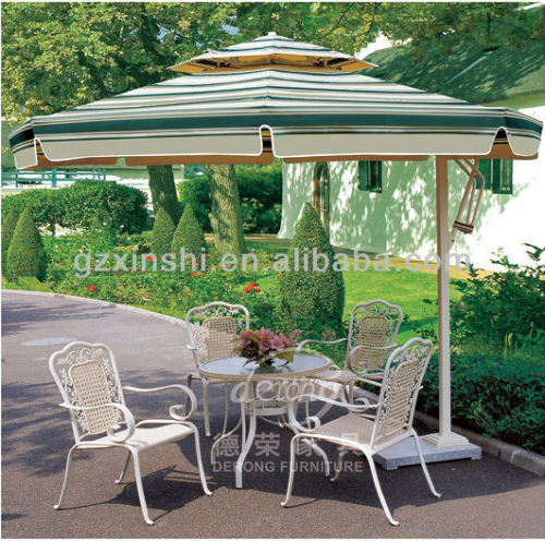 Outdoor aluminium white rattan dining set