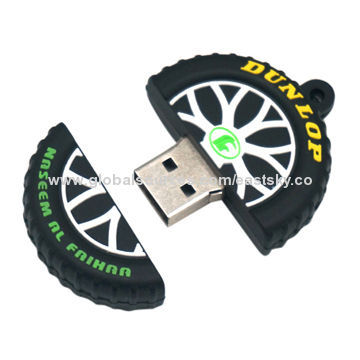 Custom Tire Shape USB drive, made of soft PVC material, OEM orders welcome