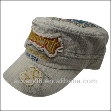 Fashion check women's denim military hat