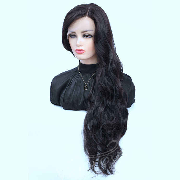 Vigorous cheap 26 inch colored heat resistant deep curly hand tied long styled synthetic lace front wigs for black women